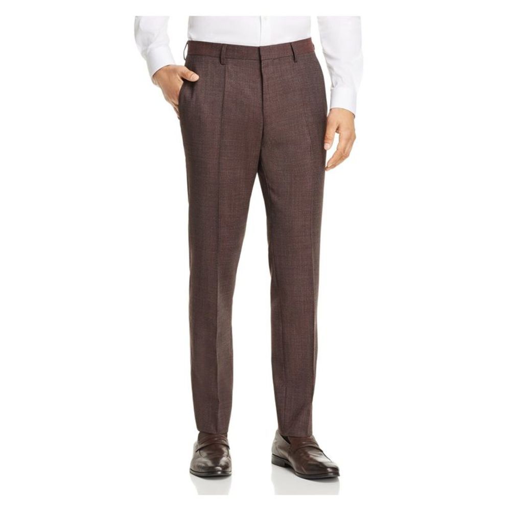 BOSS Mens Hugo Black Label Burgundy Slim Fit Chino Pants 36 Waist
